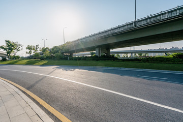 overpass with highway in city