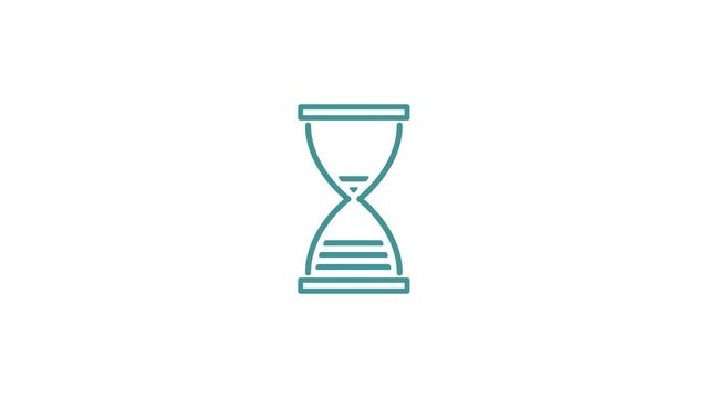 Hourglass symbol for alarm, digital management. Object for ui website.Sandglass animation Work for history icon, timer logo, abstract infografic business prosess. Simple start of modern concept
