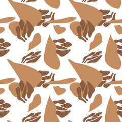 Mocha mousse color of 2025. Abstract shape geometric seamless pattern, endless texture for fabric, textile, packaging and wrapping paper, wallpaper, background. Illustration on white background