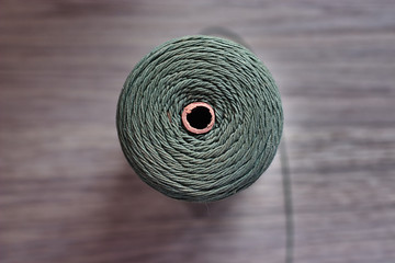 large spool of strong green thread