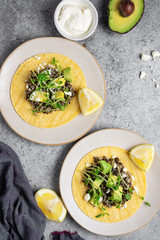 Lentil Tacos with a Kick with a lemon