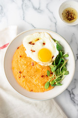 Sweet Potato Polenta and Egg Microgreens