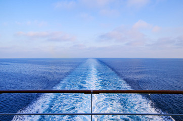 Dream vacation or holiday on luxury cruise ship or cruiseship liner with beautiful ocean views to...