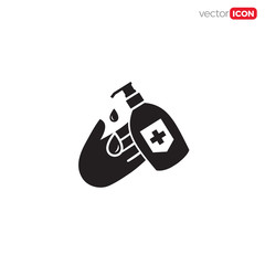 Sanitize your hands, Washing hand with sanitizer,Hand sanitizer icon Vector Template Illustration