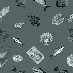 Food pattern on a color background