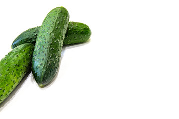 fresh cucumbers isolated on white