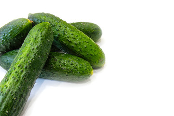 fresh cucumbers isolated on white