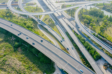overpass with highway in city