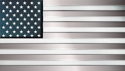 Flag of the USA made from steinless steel.