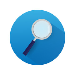 Modern line icon with loupe on white background for site design. Flat style art loupe for site design. Vector illustration.