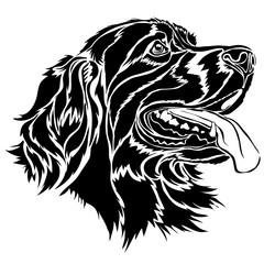 Fototapeta premium stylized setter head in black, logo, isolated object on a white background, vector illustration,