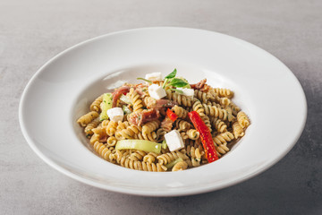 tasty pasta meal served on plate