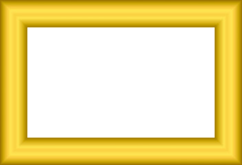 rectangular gold frame isolated on white, vector