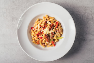 tasty pasta meal served on plate