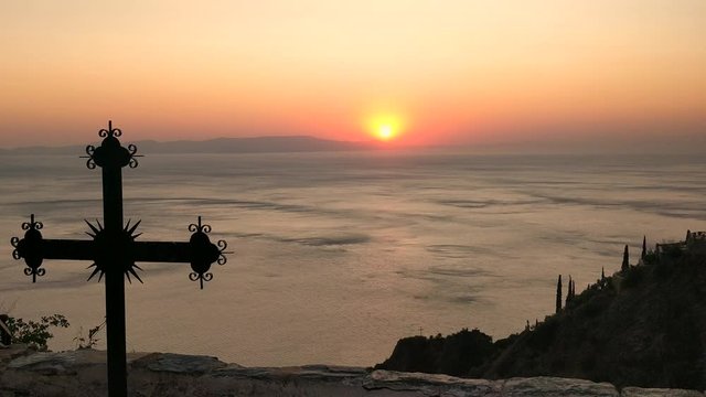 A sunset to Agio Oros (Holy mount) in greece