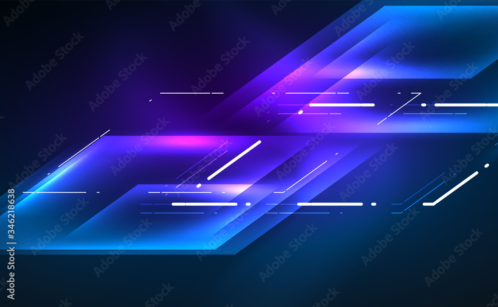 Poster dynamic neon shiny abstract background. trendy abstract layout template for business or technology p