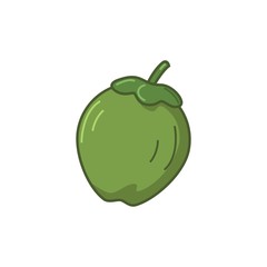 Illustration of Green Coconut, fresh and natural with a green color