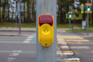 Traffic light button at a pedestrian crossing