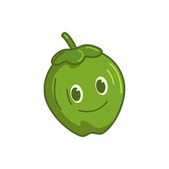 Illustration of Green Coconut, fresh and natural with a green color
