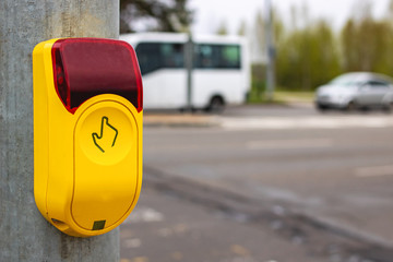 Traffic light button at a pedestrian crossing