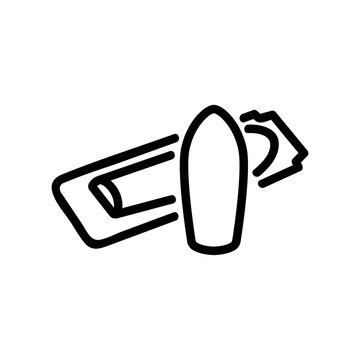 use of suppositories for hemorrhoids icon vector. use of suppositories for hemorrhoids sign. isolated contour symbol illustration