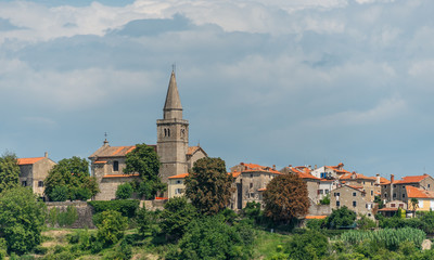 Fototapeta na wymiar Groznjan village view, Istria region of Croatia