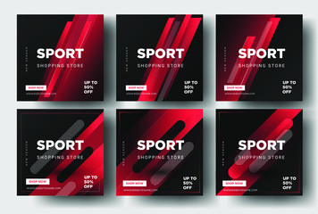 Modern Social Media Post Banner Template, For Promotion. Sport Shopping Store. Vector
