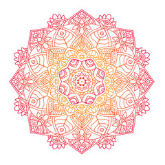 Vector round abstract circle. Mandala style. Decorative element, colored circular design element.