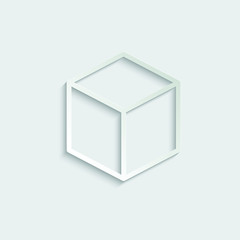 paper cube icon vector black cube sign