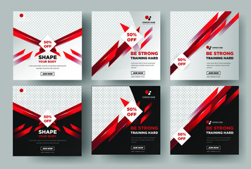 Sports Banner Template, Gym Fitness, with a modern, clean design, Vector Template