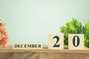 December 20, Cover natural Calendar, Appointment Date design.