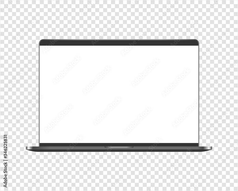 Poster modern laptop computer mockup. laptop computer mockup with transparent screen. mockup isolated on tr