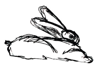 Obraz premium A zombie bunny hop. Figure. Sketch.