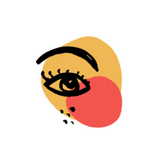 Continuous line art abstract woman face.