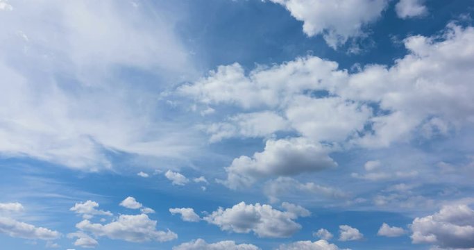 Beautiful blue sky with clouds background. Sky clouds. Sky with clouds weather nature cloud blue. Blue sky with clouds and sun. Loop.