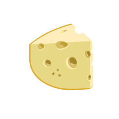 Piece of cheese on a white background. Food, ingredients.