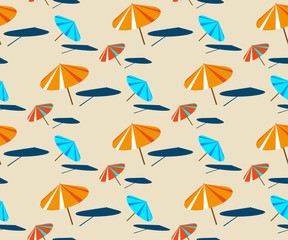 Seamless summer beach pattern. Hello Summer, holiday concept. Pop art. Summer holiday. Vector seamless pattern illustration