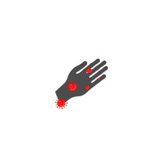 Hand and bacteria, microbes flat vector icon. Coronavirus pandemic, covid19
