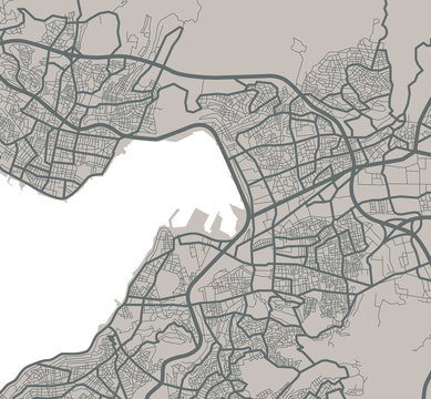 Map of Izmir. Izmir stylish map