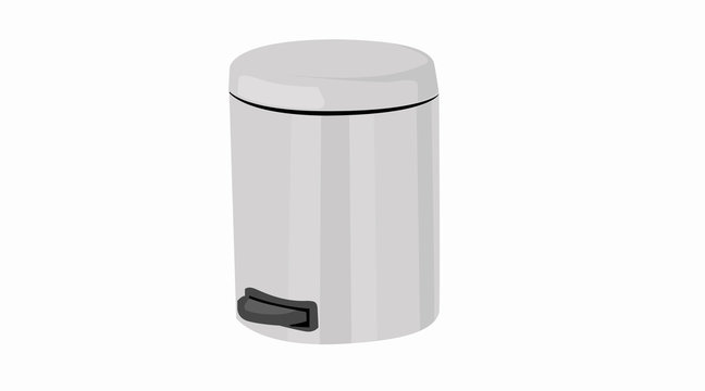Vector Isolated Illustration of a Bathroom Garbage Can