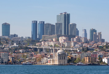 Obraz premium Istanbul, Turkey - a natural separation between Europe and Asia, the Bosporus is a main landmark in Istanbul. Here in particular a glimps of its waters and buildings