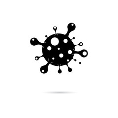 
Vector icon of coronavirus cell. SARS-CoV-2 3D cell symbol on white background.
