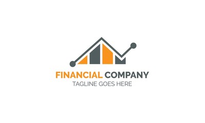 Financial company logo. Global trade analysis logo, trading logo, finance logo, growing graph vector design.