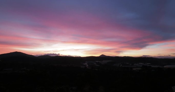 Beautiful sunrise on the highland