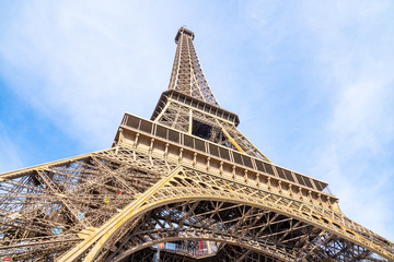 Eiffel Tower with blue sky