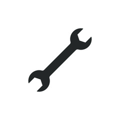 Simple icon of a spanner isolated on white background