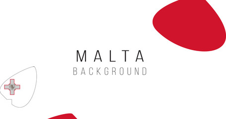 Malta flag map background. The flag of the country in the form of borders. Stock vector illustration isolated on white background.