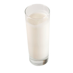 full glass fresh milk cow breakfast isolated