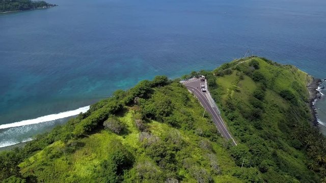Aerial drone video of Lombok Indonesia, sea landscape