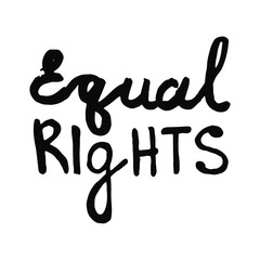 Lettering outline text in doodle style - Life,Gets,Better,Together. Copy space. LGBT rights symbol. Isolated. Vector hand drawn illustration.